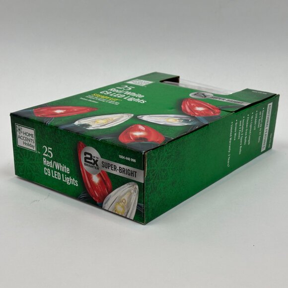 Home Accents C9 LED Lights 25ct Red/White 16ft Indoor/Outdoor NIB 1004446996 - Picture 5 of 6